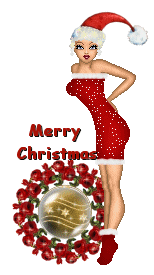xmas red lady   animation