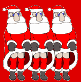 3 dancing father christmasses   animation