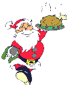  father christmas with turkey dinner  animation