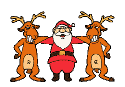 samta and reindeer dancing  animation