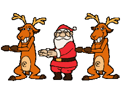 santa and reindeer dancing  animation