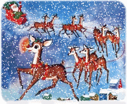 snow and reindeer  animation