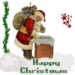  father christmas on the roof  animation