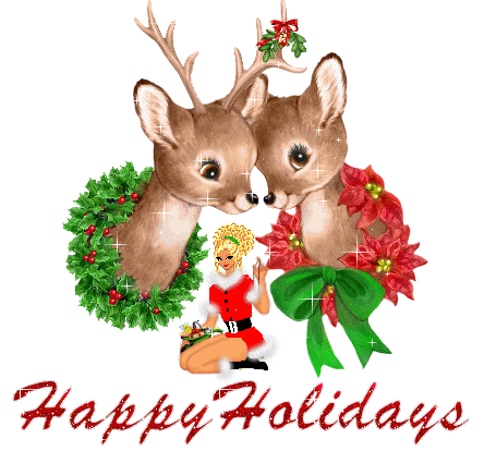 two christmas deer  animation