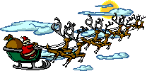santas sleigh and reindeer  animation