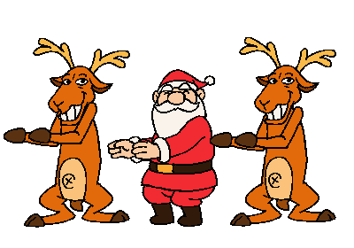 dancing santa and reindeer  animation