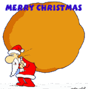  santa with a big sack animation