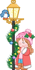  girl under a xmas lamp post animation