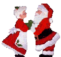 santa and mrs clause kissing  animation