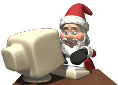 father christmas on a computer  animation