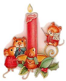   christmas  candle and mice animation