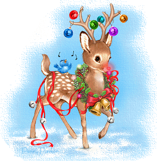   christmas decorated deer  animation