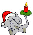   christmas elephant with a candle  animation