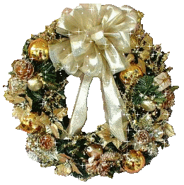  golden christmas wreath   animation