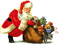  santa and  a sack of presents  animation