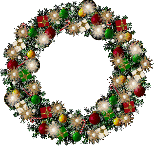 sparkling christmas wreath   animation