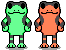 two dancing frogs  animation
