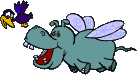 flying hippo animation
