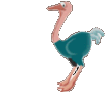 animated ostrich head in the sand