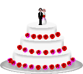 Wedding Cake with Roses Cake  animation