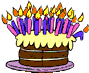 Chocolate  Cake with lots of candles animation