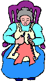older lady knitting  animation