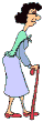 older lady with a walking stick  animation