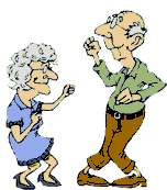 elderly couple dancing  animation