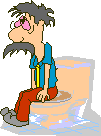 elderly man on toilet  animation
