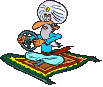 man flying carpet animation