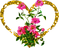 glitter heart with flowers  animation