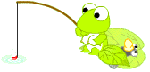 frog fishing  animation