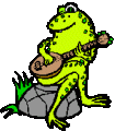 frog playing banjo  animation