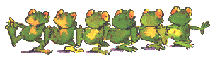 line of dancing frogs  animation