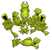 frogs laughing  animation