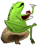posh frog drinking wine  animation