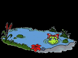  frog diving into a pond animation