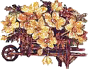 wheelbarrow of glitter flowers  animation