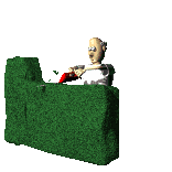  man cutting a hedge   animation