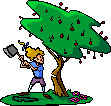 chopping down a tree  animation