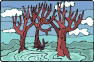 trees and wind  animation