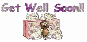 get well soon box of tissues and mouse  animation