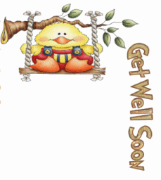 get well chick on a swing  animation