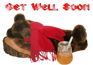 bear wwith honey get well soon  animation